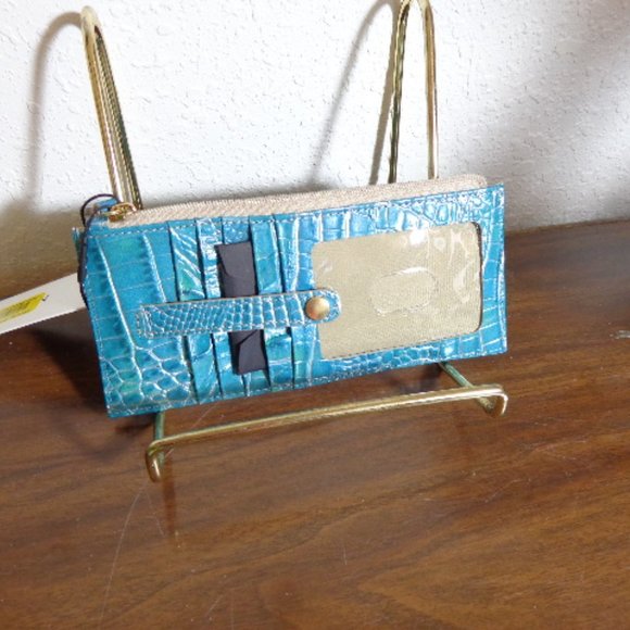 BRAHMIN Ady Wallet – ShopCGX Brahmin OCEAN Ombre Turquoise Melbourne Leather CC Card Wallet NWT Exact